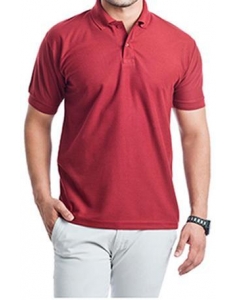 T-shirt Polo Yaka Kısakol %100 Pamuk Cepli Kırmızı