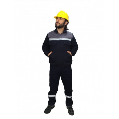 İş Takımı (mont+pantolon) Reflektörlü %100 Pamuk Kapitoneli Kışlık